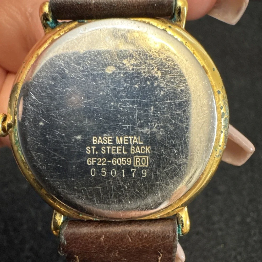 Vintage Seiko 6F22-6059 Gold tone Moon Phase Men's Dress Watch Rare